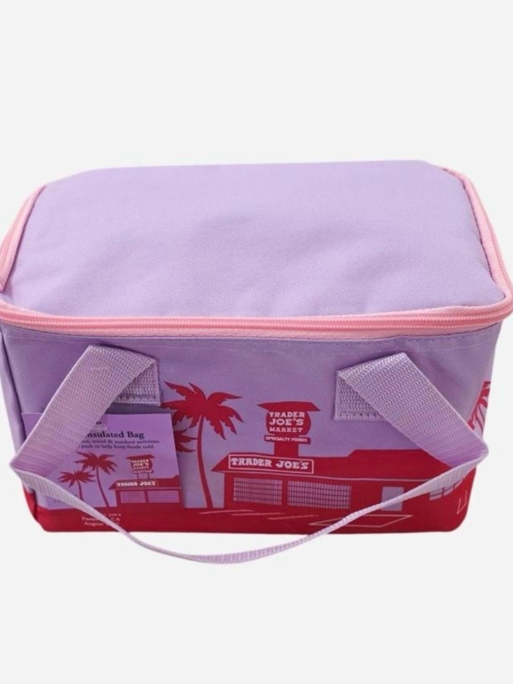 Trader Joe's Mini Insulated Tote in Purple & Pink